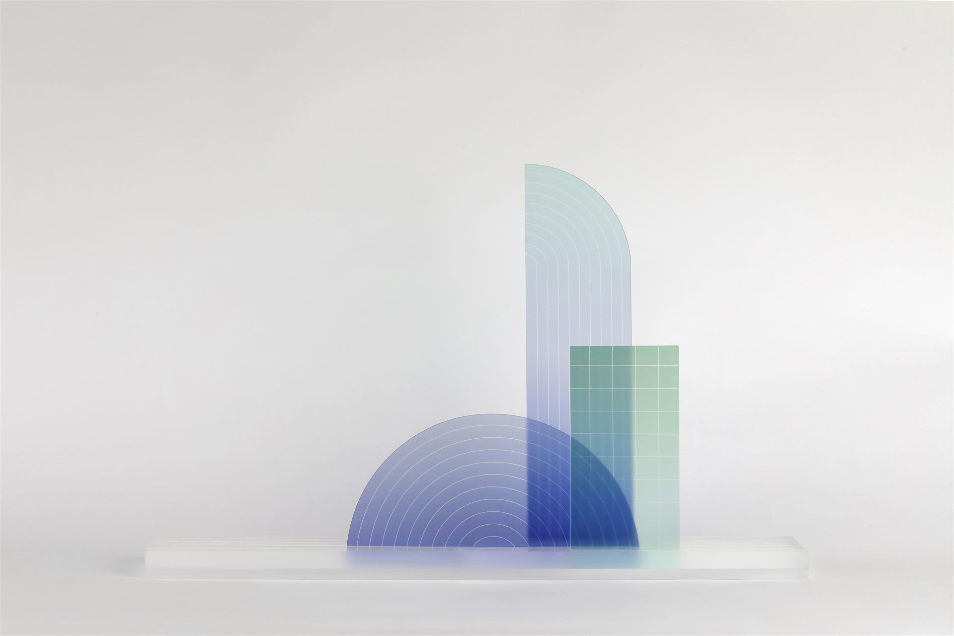 Abstract translucent geometric shapes